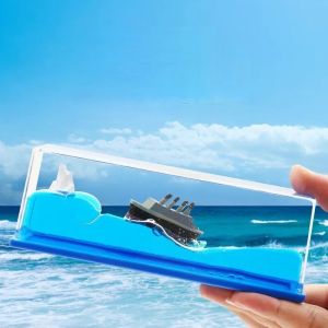 Black Pearl Cruise Ship Titanic Cruise Ship Fluid Liquid Pirate Ship Hourglass Ornament Never Capsize Drift Bottle Acrylic Decor