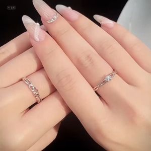 【Kotak Gratis】Artira Jewel Cincin Couple Pertarungan Cinta Cincin Kawin Anti Karat Adjustable Tunangan Silver Aksesoris Pria Wanita