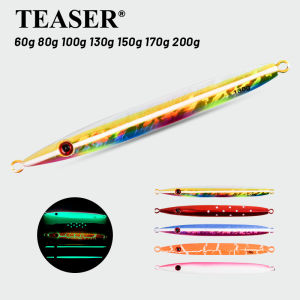 TEASER J85 100g- 200g Speed Falling Fast Sinking Vertical Jigs Luminous Hard Metal Casting Jig Lure Assist Hook
