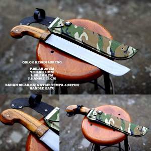 Golok Kerja Loreng Baja Asli Fulltank
