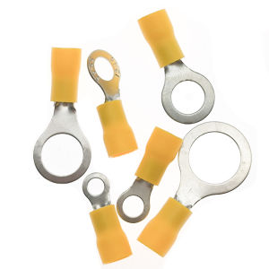 100Pcs M4/M5/M6/M8/M10/M12 Ring Crimp Terminal Insulated Electrical Cable Wire Connector 12-10AWG