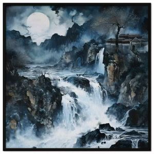 Tranh treo tường tranh dán tường Canvas tranh phong cảnh thủy mặc sơn thủy hữu tình. CGI-351