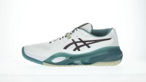 ASICS Men GEL-RESOLUTION X Tennis Shoes in White/Dark Aubergine