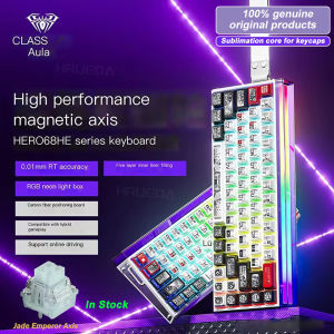 AULA HERO 68HE Magnetic Switch Gaming Keyboard RT0.01 E-sports Customize RGB Wired Mechanical Keyboard Ergonomics Accessories