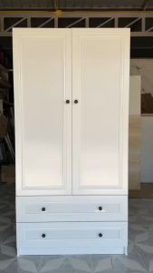 🔥ราคาถูก🔥Hawa 90 Furniture 🥼ตู้เสื้อผ้าบานเฟรม 2บาน 2ลิ้นชัก 40*90*180