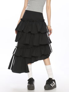 Summer New Retro American Style Irregular Stripes Color Block Loose Skirt