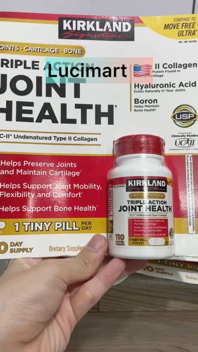 Viên uống bổ xương khớp Triple Action Joint Health Kirklan d hũ 110 viên [Hàng Mỹ]