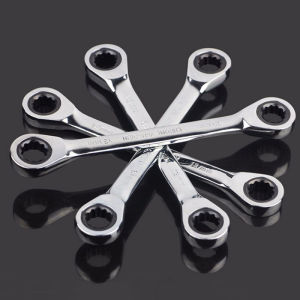 WEELEE 1-Piece Double Ratchet Wrench Spanner Tool Hand Tool 72-Tooth Chrome Vanadium Steel Mirror Finish