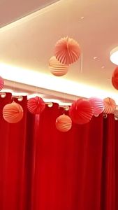 GotGo【มีสินค้าในสต๊อก】 โคมกระดาษ ขนาด 20cm ตกแต่งเทศกาล โคมจีนพับได้ chinese lantern