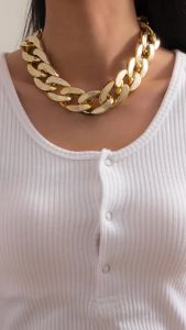 High Quality Exaggerated Plastic CCB Big Chunky Chain Necklace for Women Vintage Twisted Chunky Thick Link Jewelry Steampunk Men