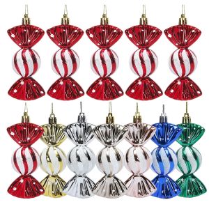 6pcs/box Christmas Candy Pendant Xmas Tree Hanging Ornaments Christmas Decorations For Home 2023 Navidad Noel New Year Kids Gift