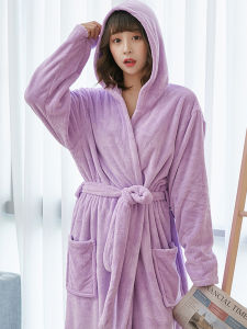 Warm Thickened Womens Bathrobe 1pc