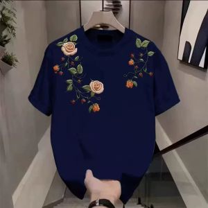 FLICBS | Large Size Floral Print Cotton T-Shirt
