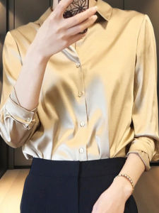 Basic House | High-quality Business-style Long-sleeve Satin Shirt