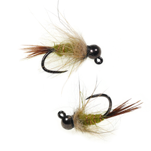 5pcs #14 Tungsten Beadhead Hares Ear Jig Nymph Fly Fast Sinking Wet Euro Nymph Trout Perch Grayling Fishing Lures Baits