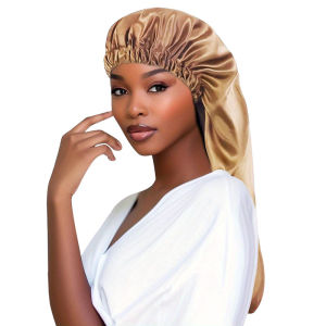 Long Sleeping Bonnet Women Solid Color Sleep Cap Satin Sleep Cap for Long Hair Braids Dreadlocks Curly Hair