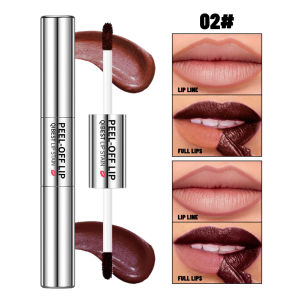 QIBEST Double Eneded Lip Stain Peel Off Long Lasting Waterproof Pink Lip Tint Transfer Proof Natural Lip Stain Tear Off Lipgloss