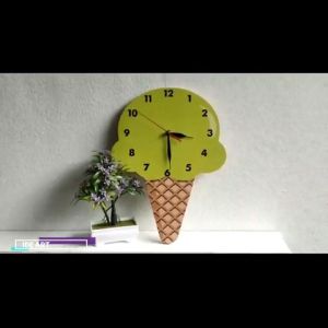 Jam dinding dekorasi pajangan ruangan minimalis model karakter ice cream BESAR c189