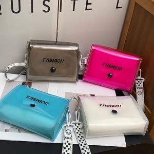 กระเป๋าเครื่องสำอางเดินทาง PVC กึ่งโปร่งแสง สไตล์ Ins สีพื้น เก็บของใช้ในห้องน้ำและแปรงแต่งหน้า พกพาสะดวก