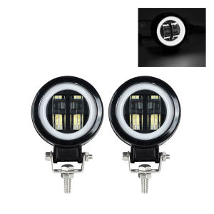 3inch Beam Headlights 12V 24V LED Work Light Bar Spot Driving LED Headlights Work Lamp Fog Pods DRL Red Halo Offroad 4WD ATV SUV