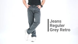 Gizmo Celana Jeans Reguler Basic Grey Retro Jeans