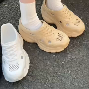 New Fashionable Breathable Lightweight Increasing Height Wedge Design Clogs For Women Size 35-40