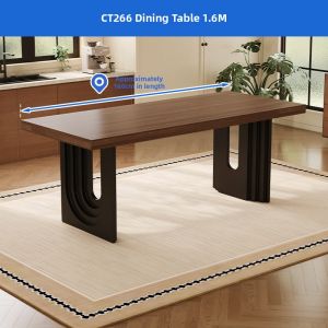 Vintage Style Wood Pattern Porcelain Dining Table