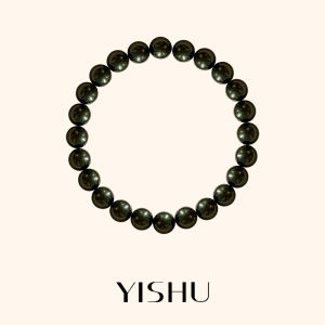 YISHU | Tahitian Peacock Green Pearl Bracelet Elastic Rope Luxury Minimalist Elegant Design