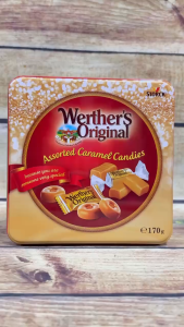 Kẹo Caramel Werther’s Original Assorted 170g Đức – Hộp thiếc kẹo caramel kem & mềm