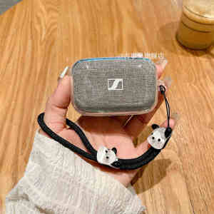 Clear TPU Case for Sennheiser MOMENTUM 4 / 3 Earbuds True Wireless with Hand Strap Ultra-Thin Transparent Protective Cover Accessories for MOMENTUM4 / 3 Earphones