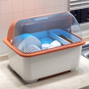 Plastic Kitchen Dishware Storage Box Drain Rack Home Utensils Cup Plate Organizer Dispenser Non-Pierced Chinese Style