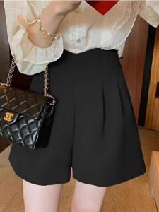 Quần Ống Rộng Cạp Cao Thường Ngày Cho Phụ Nữ Ngoại Cỡ Quần Short Chữ a Che Bụng Mùa Xuân Hè 2025 Quần Áo Công Sở