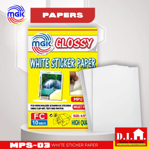 Do It Home MGK MPS-03 White Sticker Paper 10s FC/Legal Glossy