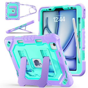AJIUYU | Heavy Duty Shockproof Case For iPad Air M2 M3 M4 11"/ iPad Pro 11 1st 2nd 3rd 4th Gen Air 11" Tablet PC Kids Silicon Cover Case