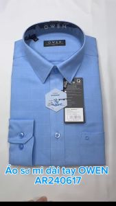 Áo sơ mi dài tay Owen xanh kẻ ô AR240617 - Regularfit