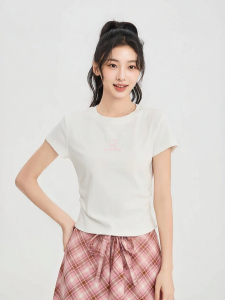 SANFU | Short Sleeve Wrinkled Sweetheart Waist T-Shirt