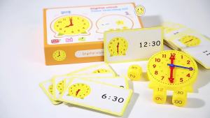 Moulty ling Time Teaching Clock Activities Set Educational Toy Helps Kids Learn to l Time Includes 12 Double-Sided Cards and Clock Homeschool Supplies Kindergartner Learning Activities for Ages 4-8 Years