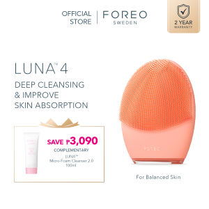 FOREO LUNA 4 Facial Cleansing Brush for Balanced Skin - Clinically Proven Face Skin Care Tool | Deep Facial Cleanser & Firming Face Massager Device