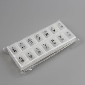 Portable Mini Creative Dual Color Week Long Medicine Box Organizer 14 Compartments 7 Day Reminder Travel Size Storage Case