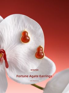 Jay | High Quality Red Agate Gourd Earrings