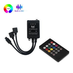 ​Music Sync Rgb Controller 12V 4 Pin Rgb LED Lights Controller Box Receiver Smart Remote 20key Led Controller RGB Color Changing