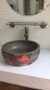 CHẬU RỬA MẶT LAVABO DƯƠNG BÀN HOA VĂN NT40