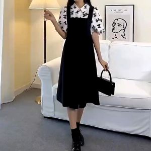 เดรสเเฟชั่นผู้หญิงใส่เที่ยวคาเฟ่น่ารักๆพิมพ์ลายโบว์