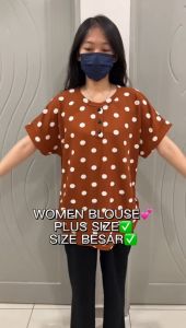 BAJU BLOUSE SIZE BESAR COTTON/WOMEN CASUAL BLOUSE PLUS SIZE GOOD QUALITY READY STOCK