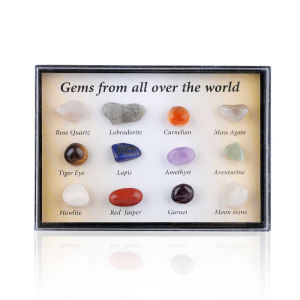 2026 Mini Natural Stone Beads Ornament Box Collection Natural Crystal Stone Reiki Ofore Specimens Collection Gift Wholesale