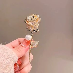 Nicedays🍒Bros berlian mawar bros pakaian sederhana dan elegan aksesoris bahan paduan berlian imitasi COD