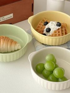 Bát Sứ Dung Tích Lớn Có Hai Quai Cầm An Toàn Với Lò Vi Sóng & Lò Nướng Dùng Được Cho Súp/salad/mì/trái Cây Đồ Dùng Nhà Bếp Thân Thiện Với Môi Trường