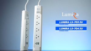 Lumira LS-703 ปลั๊กสามนตา รุ่ มีม่านนิรภัย มาตราฐาน มอก. 2300W พร้อมเบรคเกอร์นิรภัย ประกัน3ปี