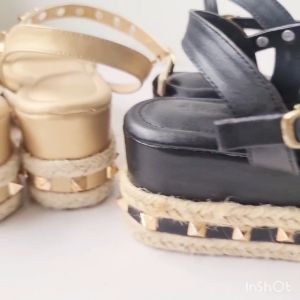 Leora Veddira - Shoeponic - Sandal Wedges - Hak 6 cm - SPN Wedges Tali - Sendal Dewasa Perempuan