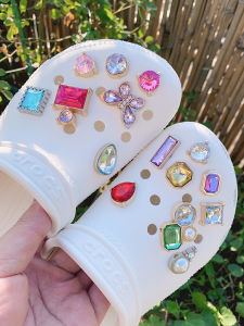 Metallic 3D Diamond Decorative Shoe Buckle Hole Shoe Flower DIY Accessory Shiny Crystal Butterfly Decorations